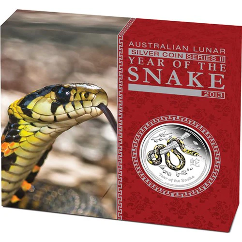 2013 Year of the Snake Lunar Series II 1/2oz Silver Proof Coloured Edition - Image 3