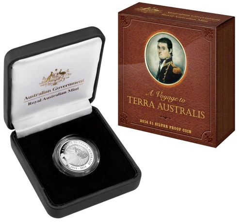2014 $1 A Voyage To Terra Australis Silver Proof Coin - Image 3