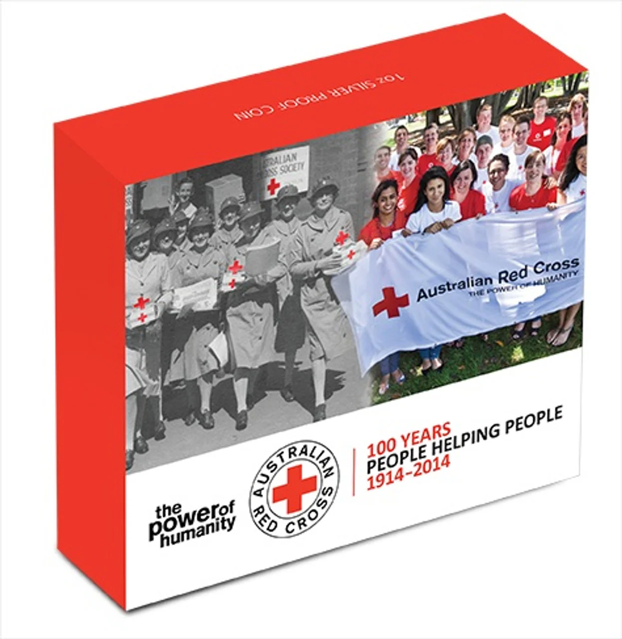 2014 $1 Australian Red Cross 100 Years People Helping People 1oz Silver Coloured Proof Coin - Image 4