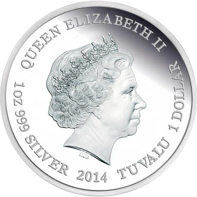 2014 $1 Endangered and Extinct Green Turtle 1oz Silver Coloured Proof Coin - Image 2