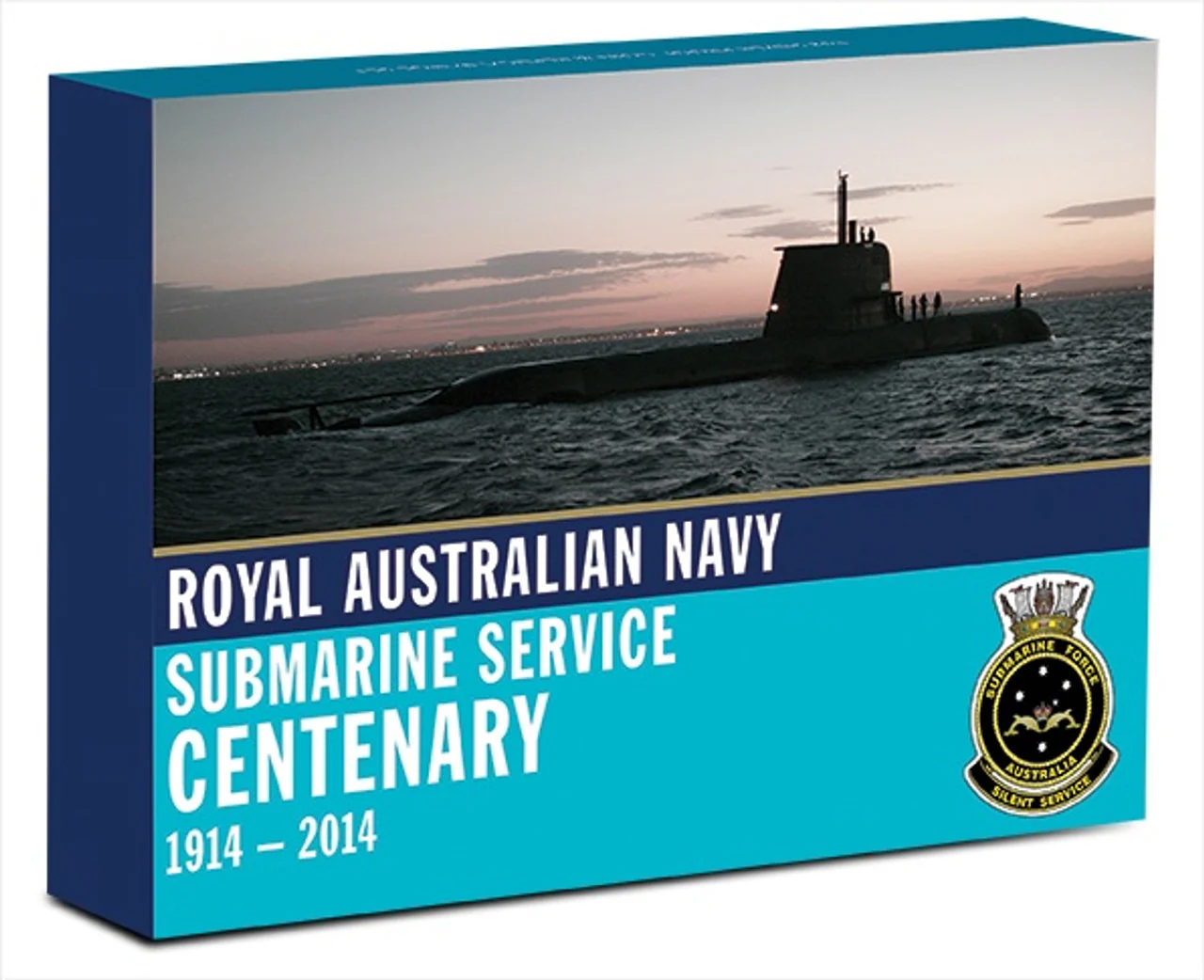 2014 $1 Royal Australian Navy Centenary Submarine Service 1oz Silver Coloured Proof Coin with Replica Badge Set - Image 4