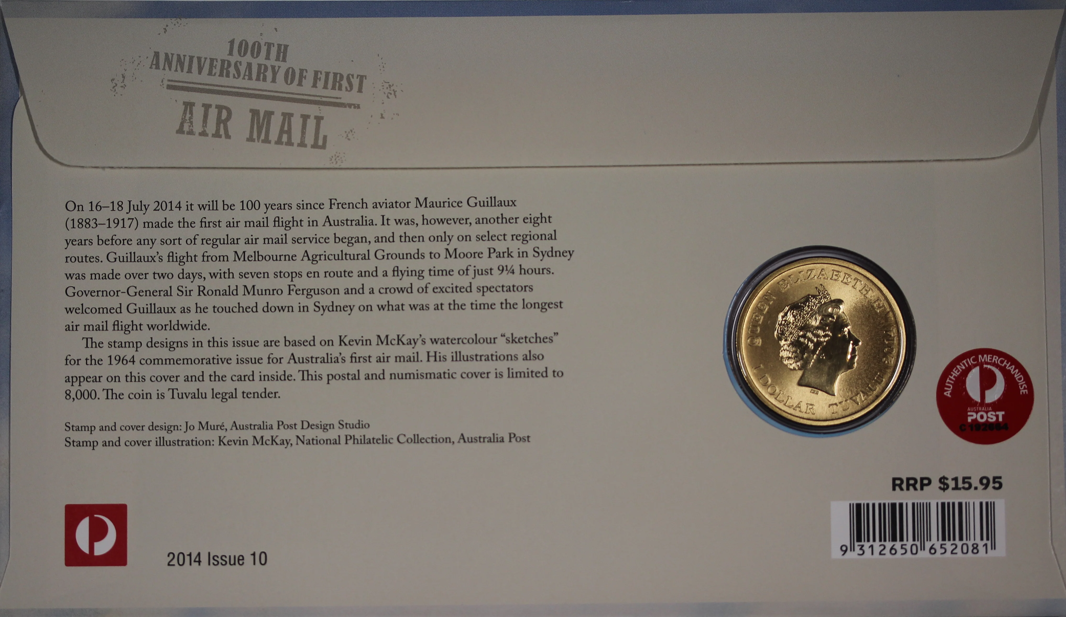 2014 100th Anniversary of First Air Mail $1 PNC - Image 2
