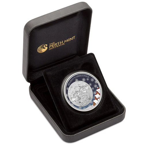 2014 50c Merry Christmas Seasons Greetings 1/2oz Silver Coloured Proof Coin - Image 2