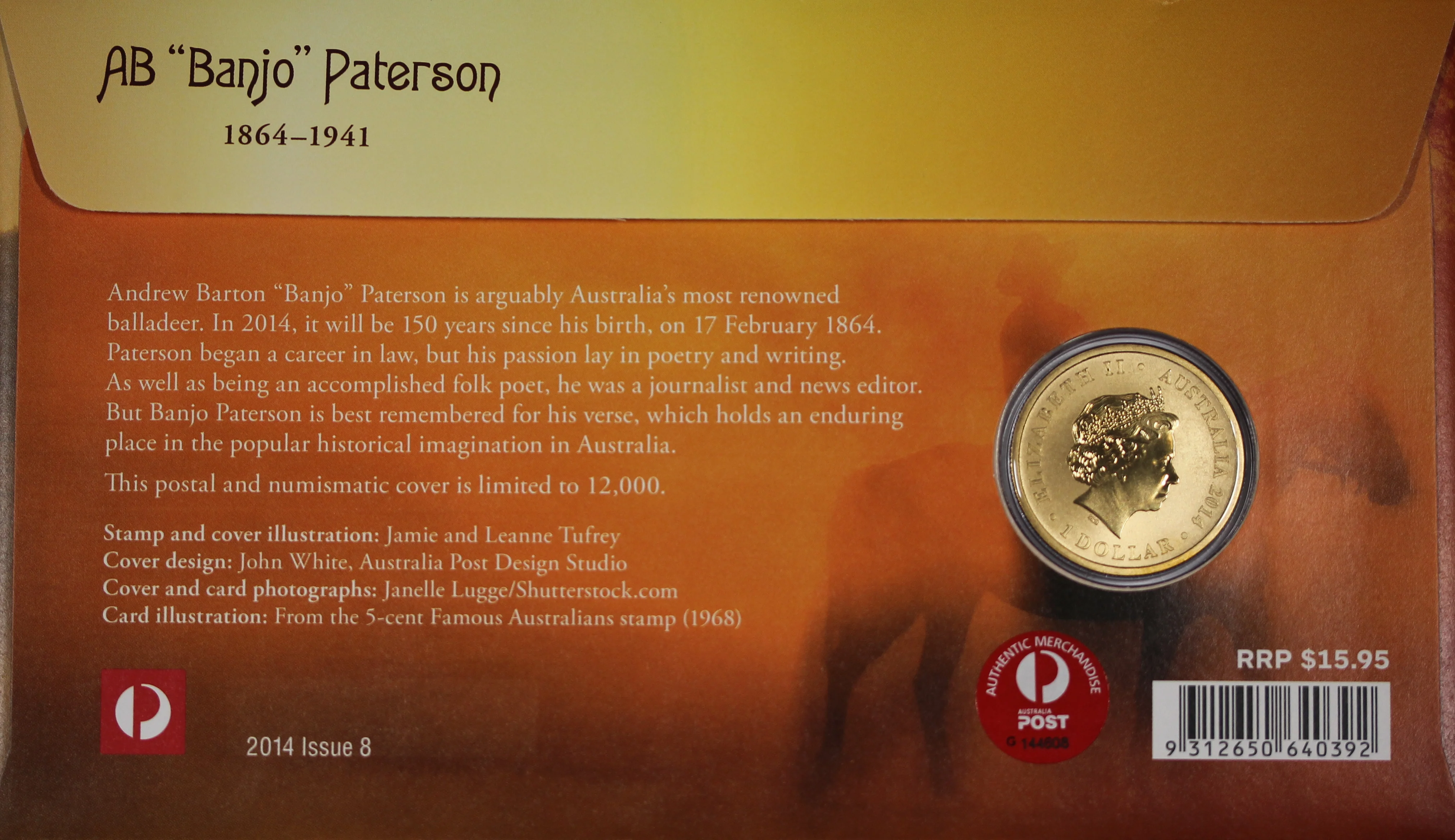 2014 Andrew Barton "Banjo" Paterson $1 PNC - Image 2