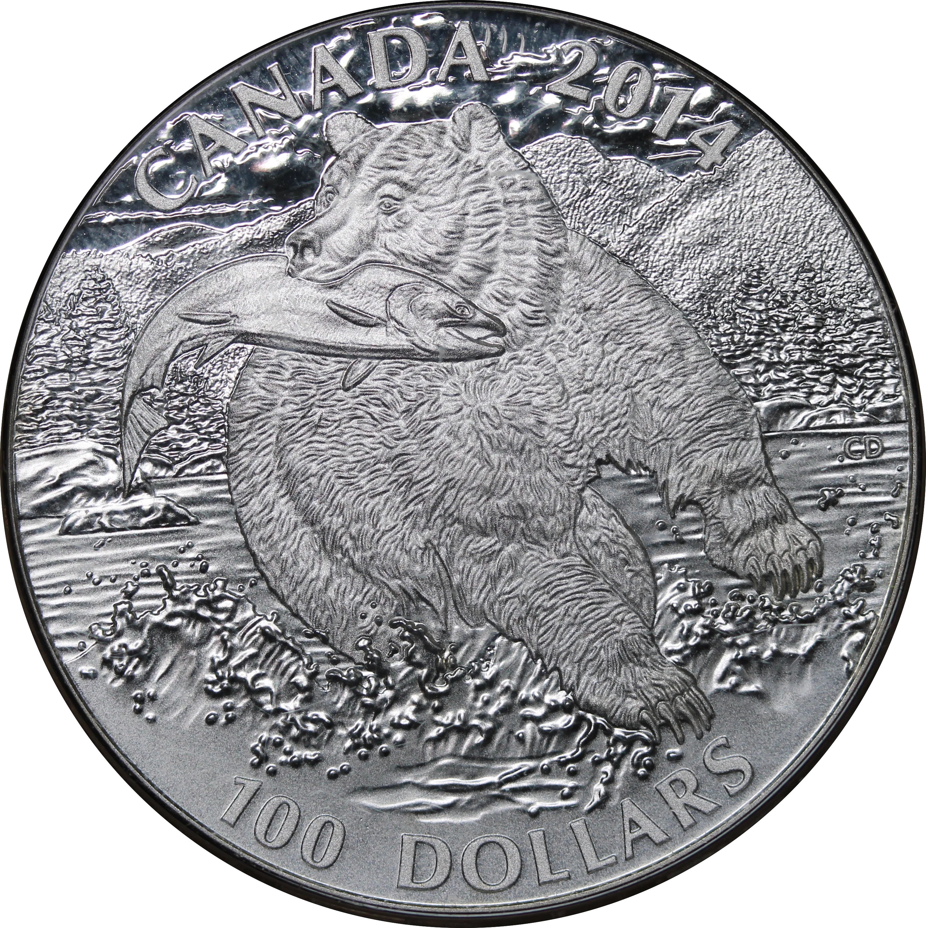 2014 Canada $100 Fine Silver Coin - The Grizzly