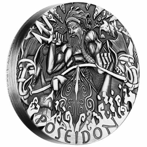 2014 Gods of Olympus – Poseidon 2oz Silver High Relief Coin