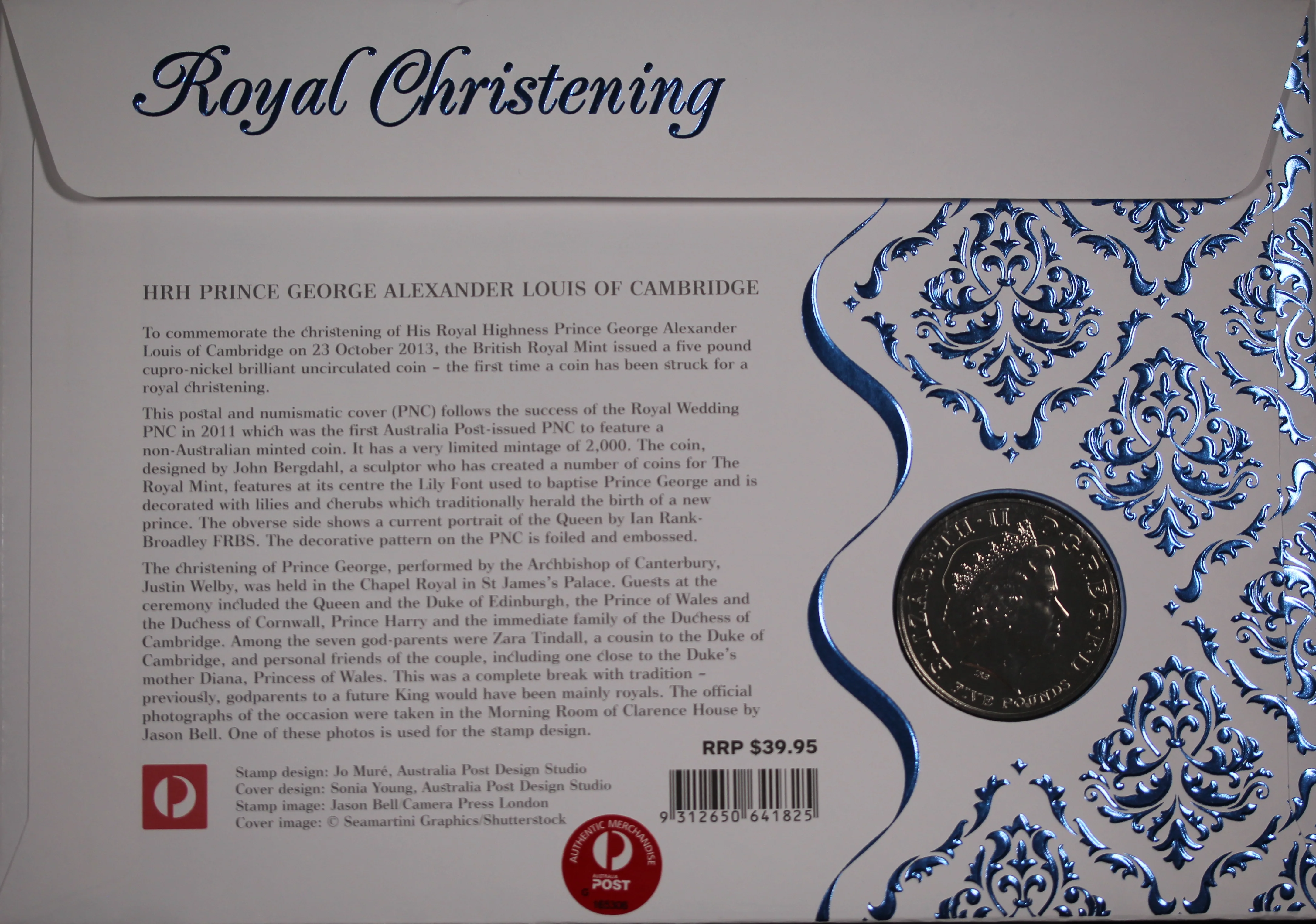 2014 Royal Christening Prince George 5 Pound PNC - Image 2