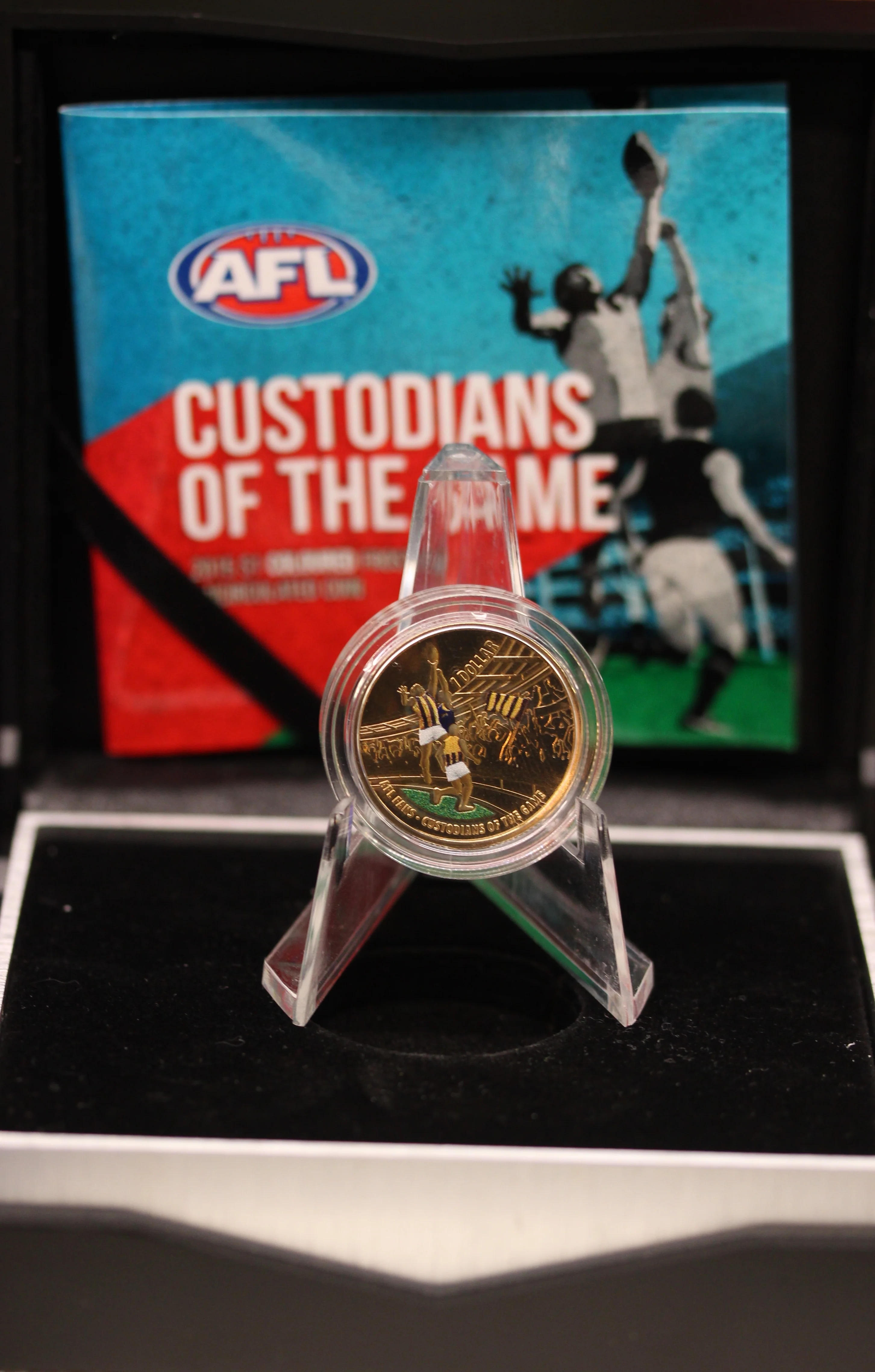 2015 $1 AFL Premiers Hawthorn Coloured UNC Coin