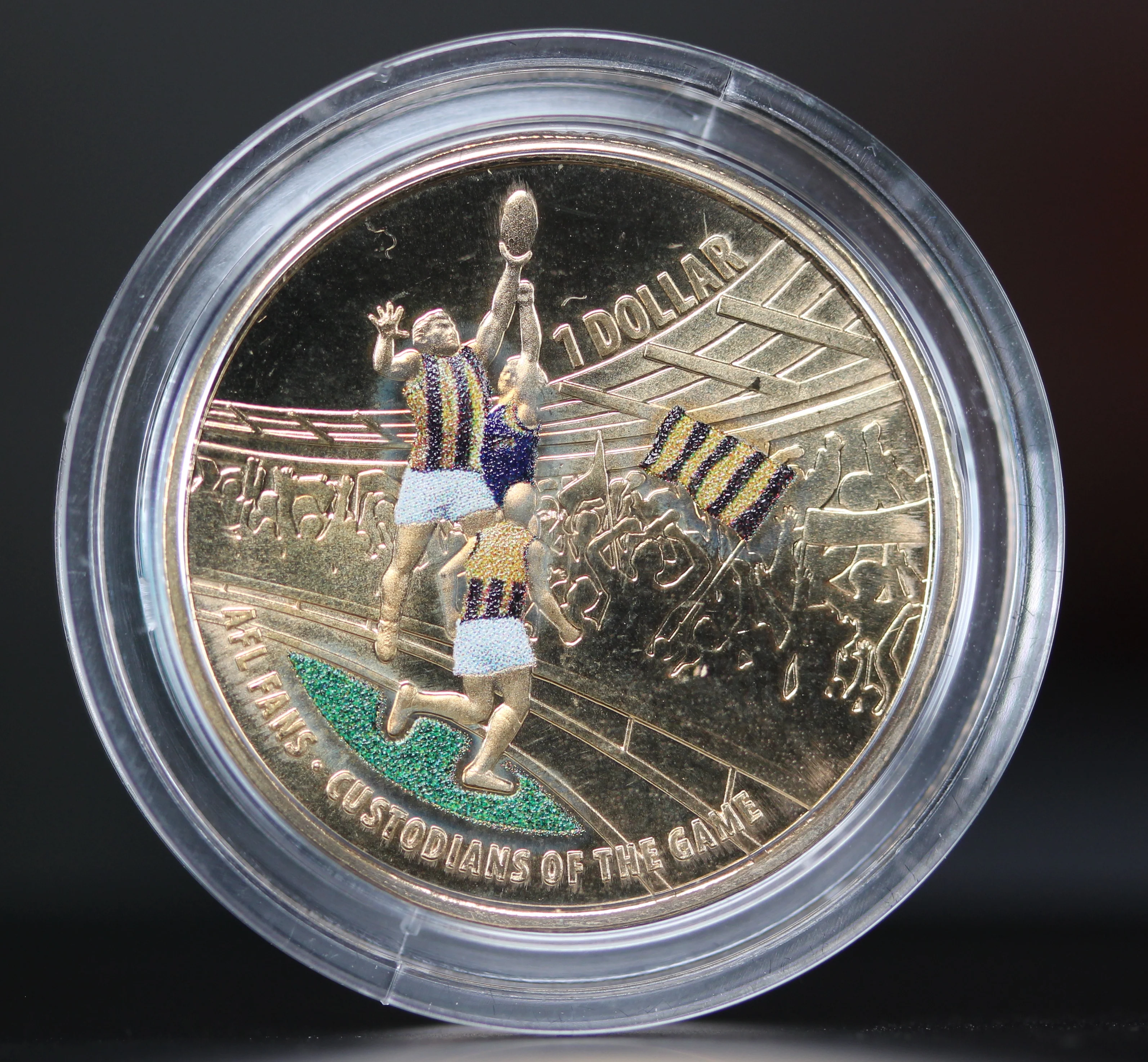 2015 $1 AFL Premiers Hawthorn Coloured UNC Coin - Image 2