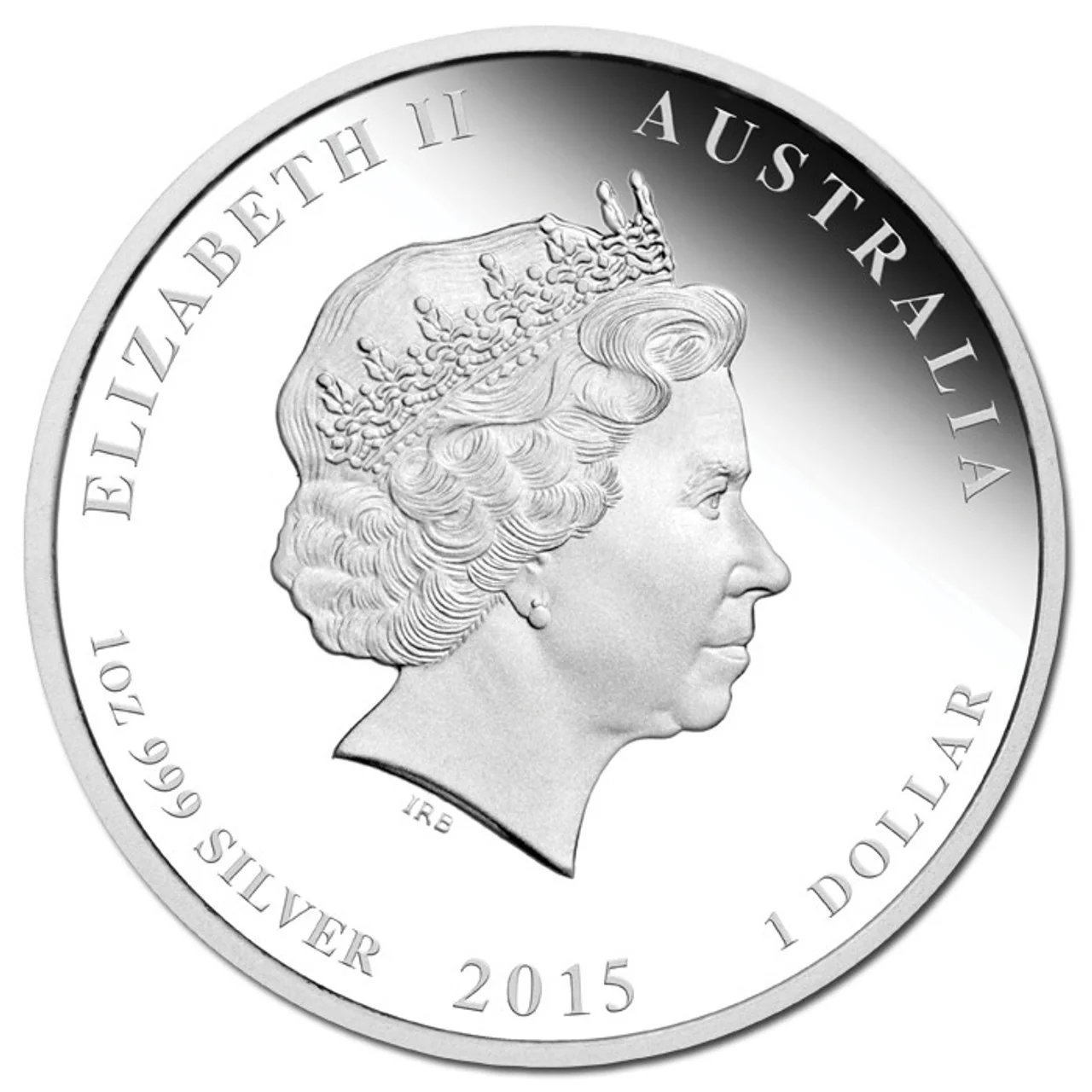 2015 $1 Lunar Year of The Goat 1oz Silver Coloured Proof Coin - Image 2