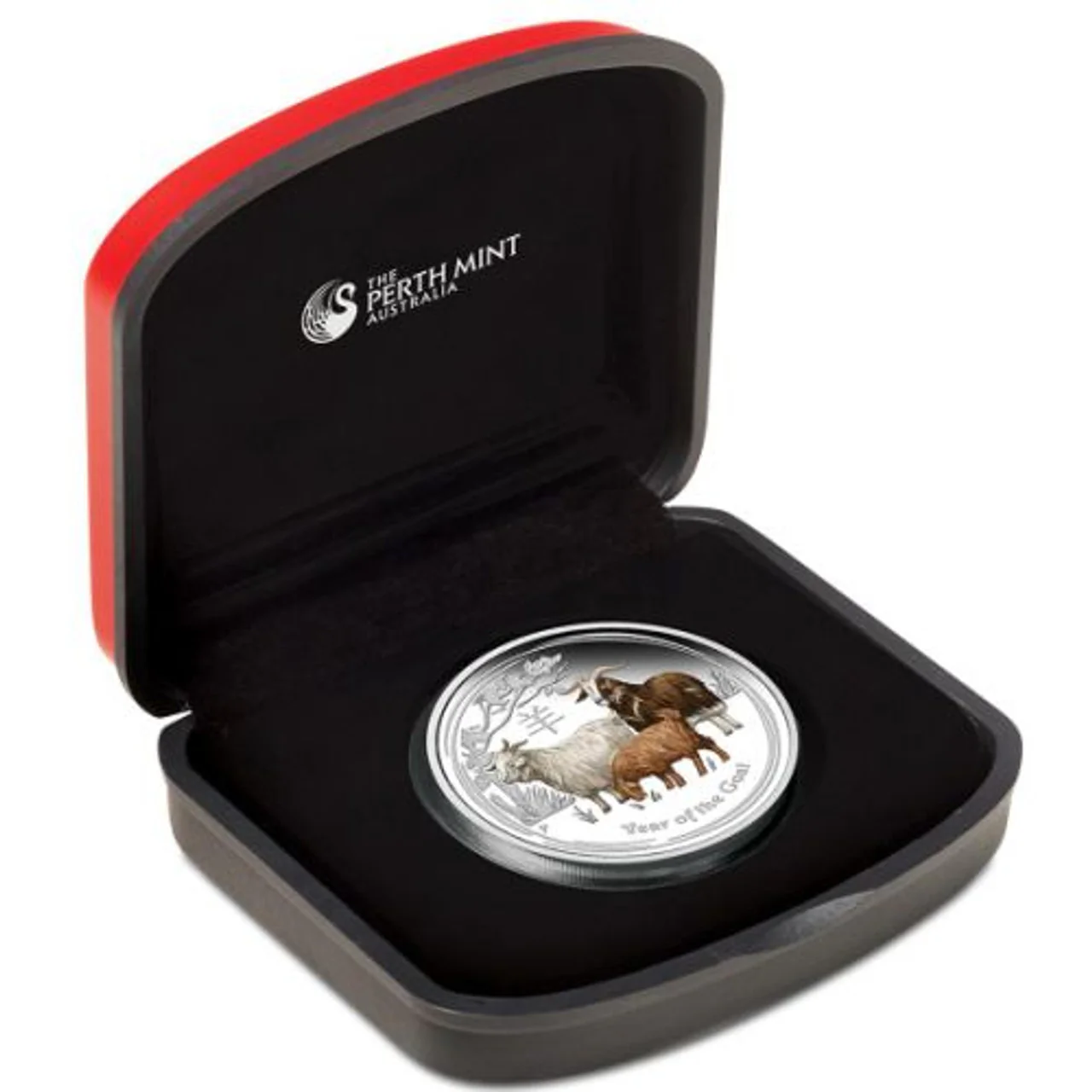 2015 $1 Lunar Year of The Goat 1oz Silver Coloured Proof Coin - Image 3
