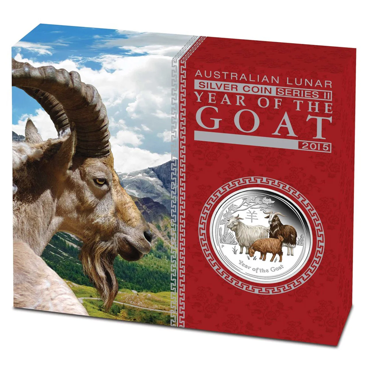 2015 $1 Lunar Year of The Goat 1oz Silver Coloured Proof Coin - Image 4