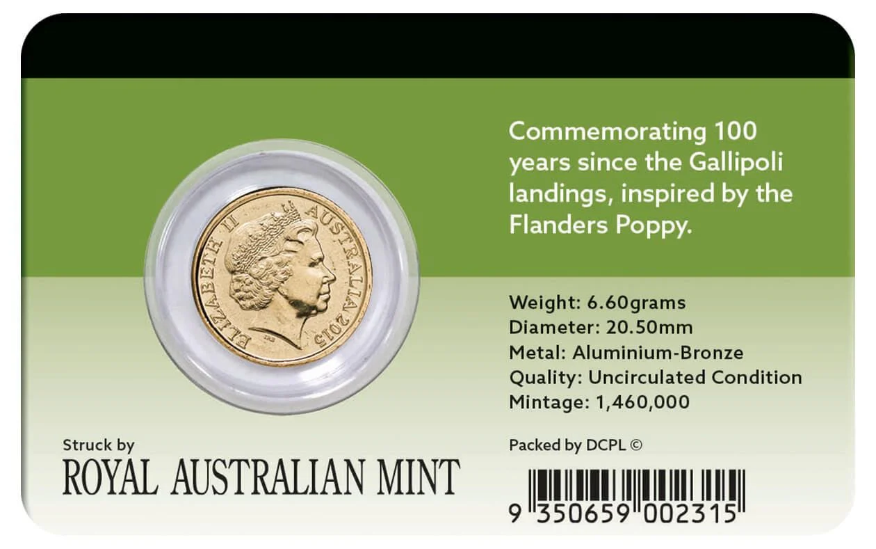 2015 $2 Lest We Forget Gallipoli Carded - Image 2