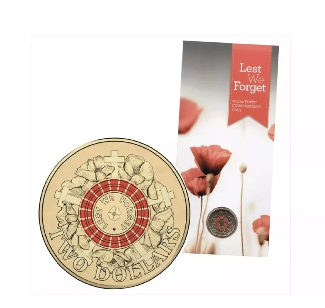 2015 $2 Poppy Counterstamped Coin in Card