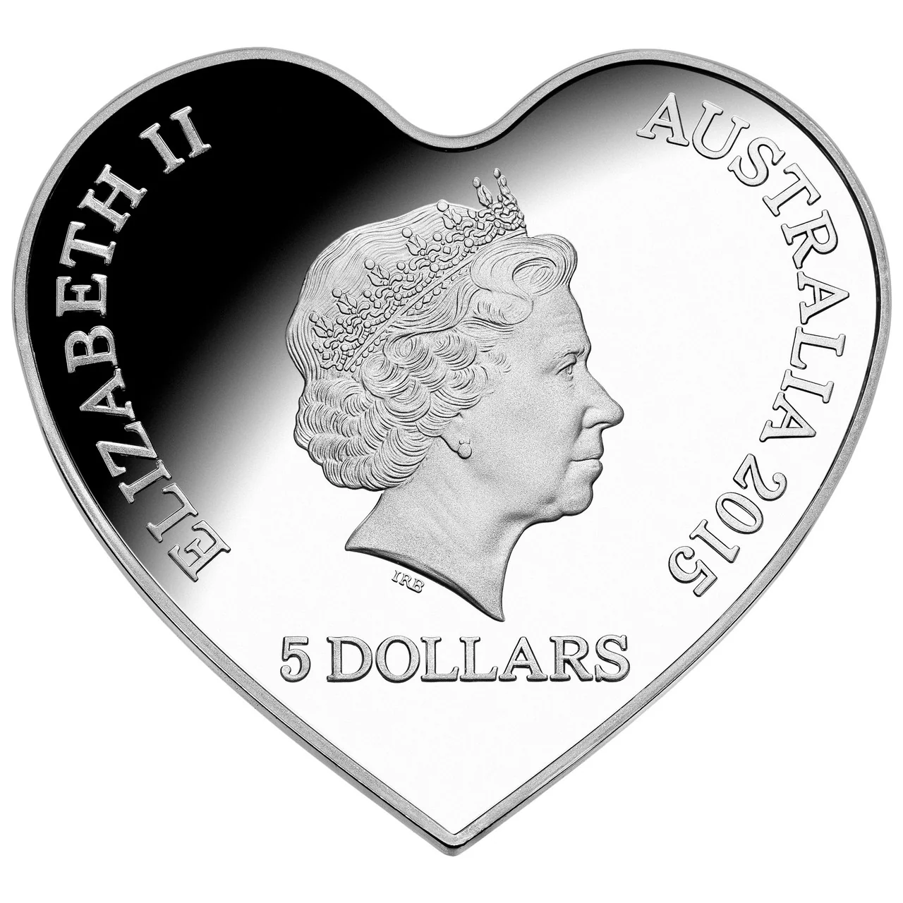 2015 $5 Eternal Love 1oz Silver Coloured Heart Shaped Proof Coin - Image 3