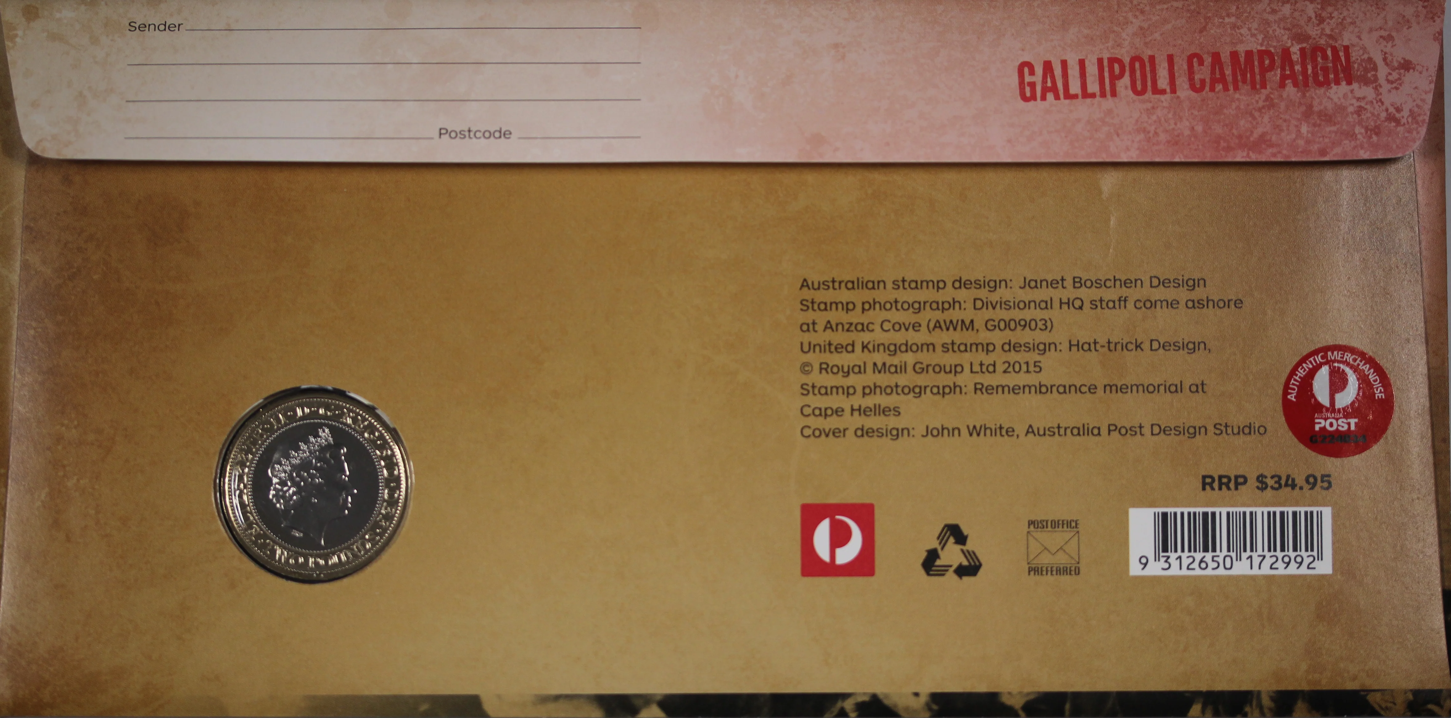 2015 Great War Gallipoli Campaign 2 Pound PNC - Image 2