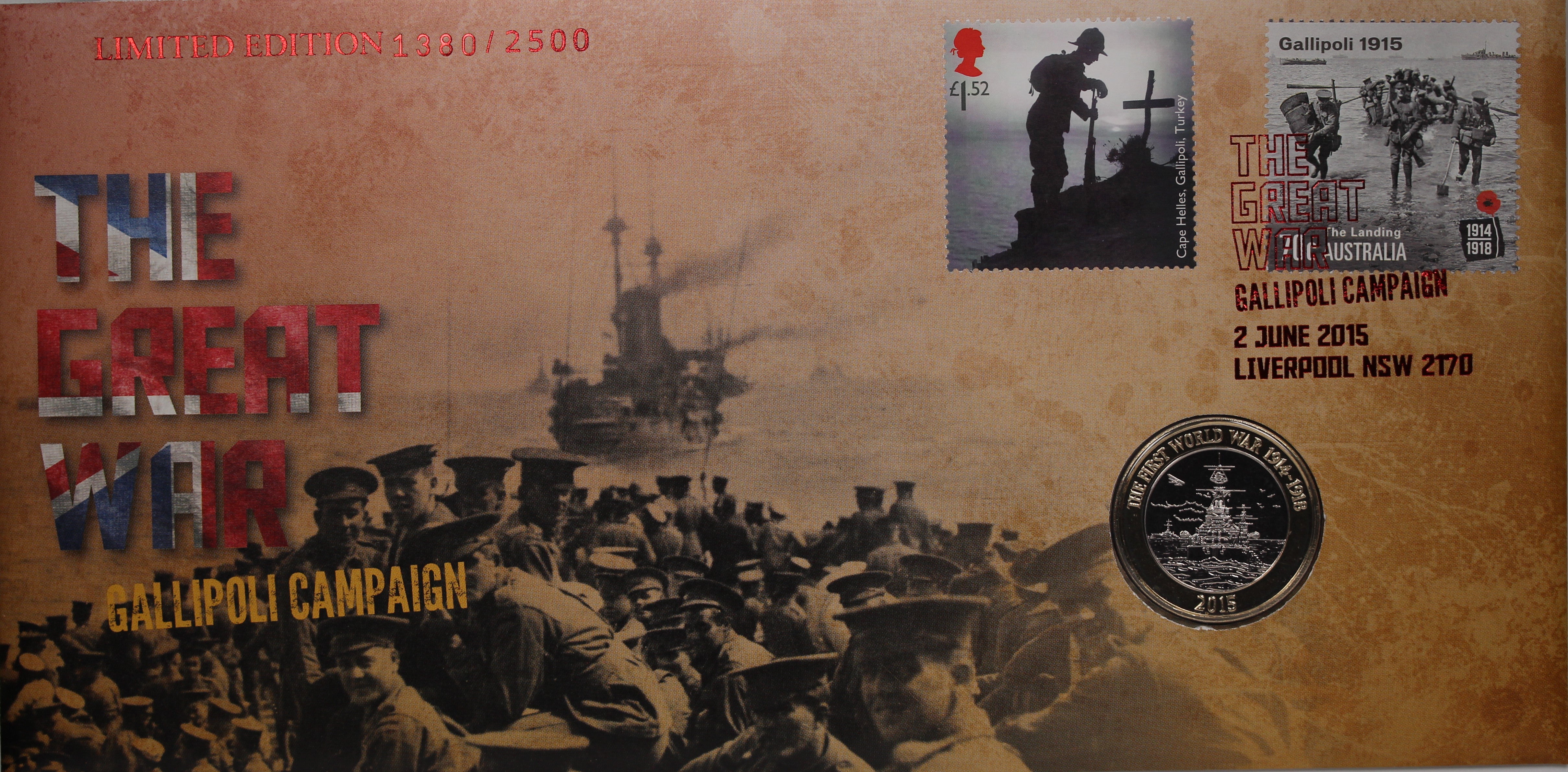 2015 Great War Gallipoli Campaign 2 Pound PNC
