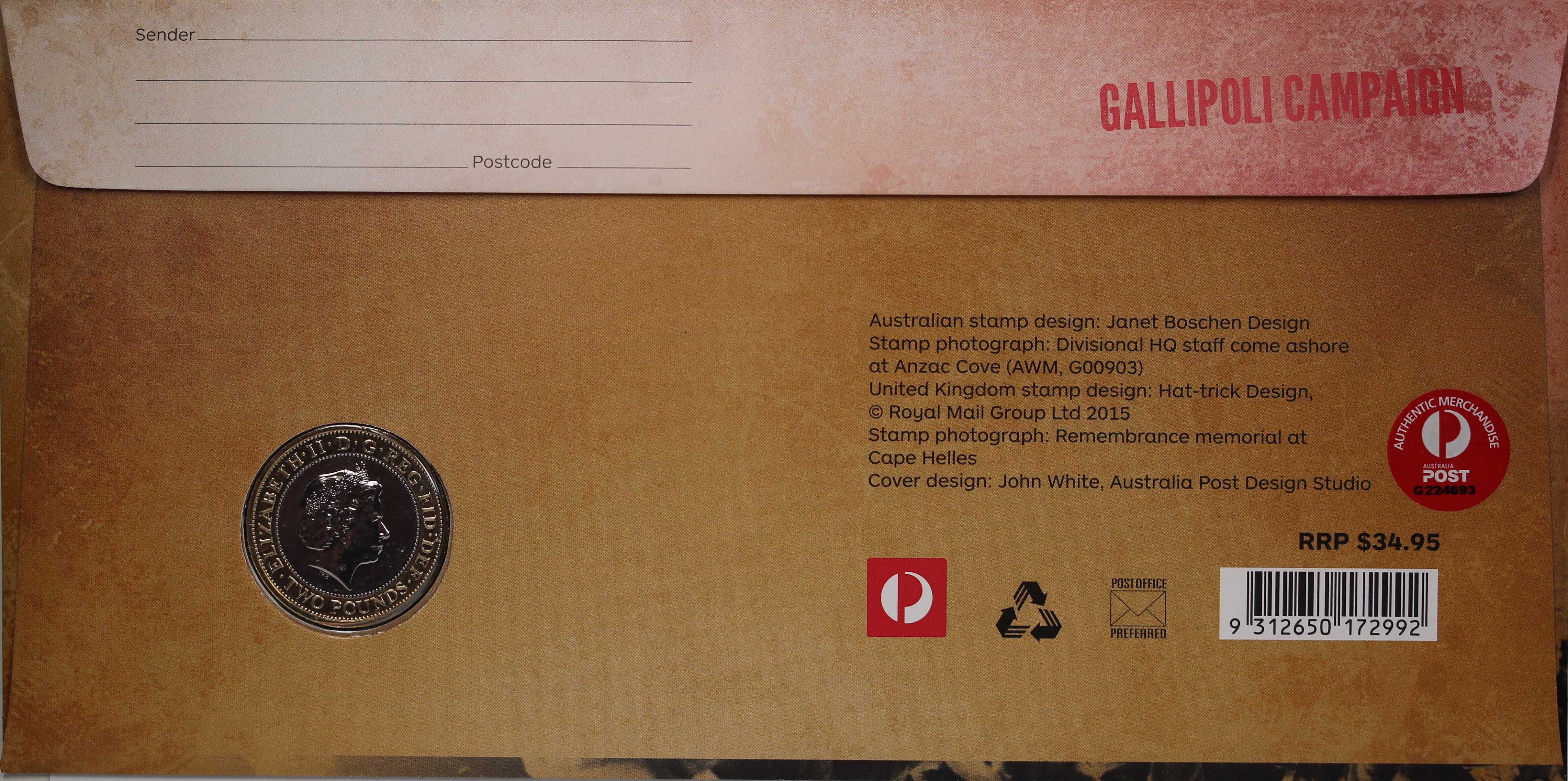 2015 Great War Gallipoli Campaign 2 Pound PNC - Image 2