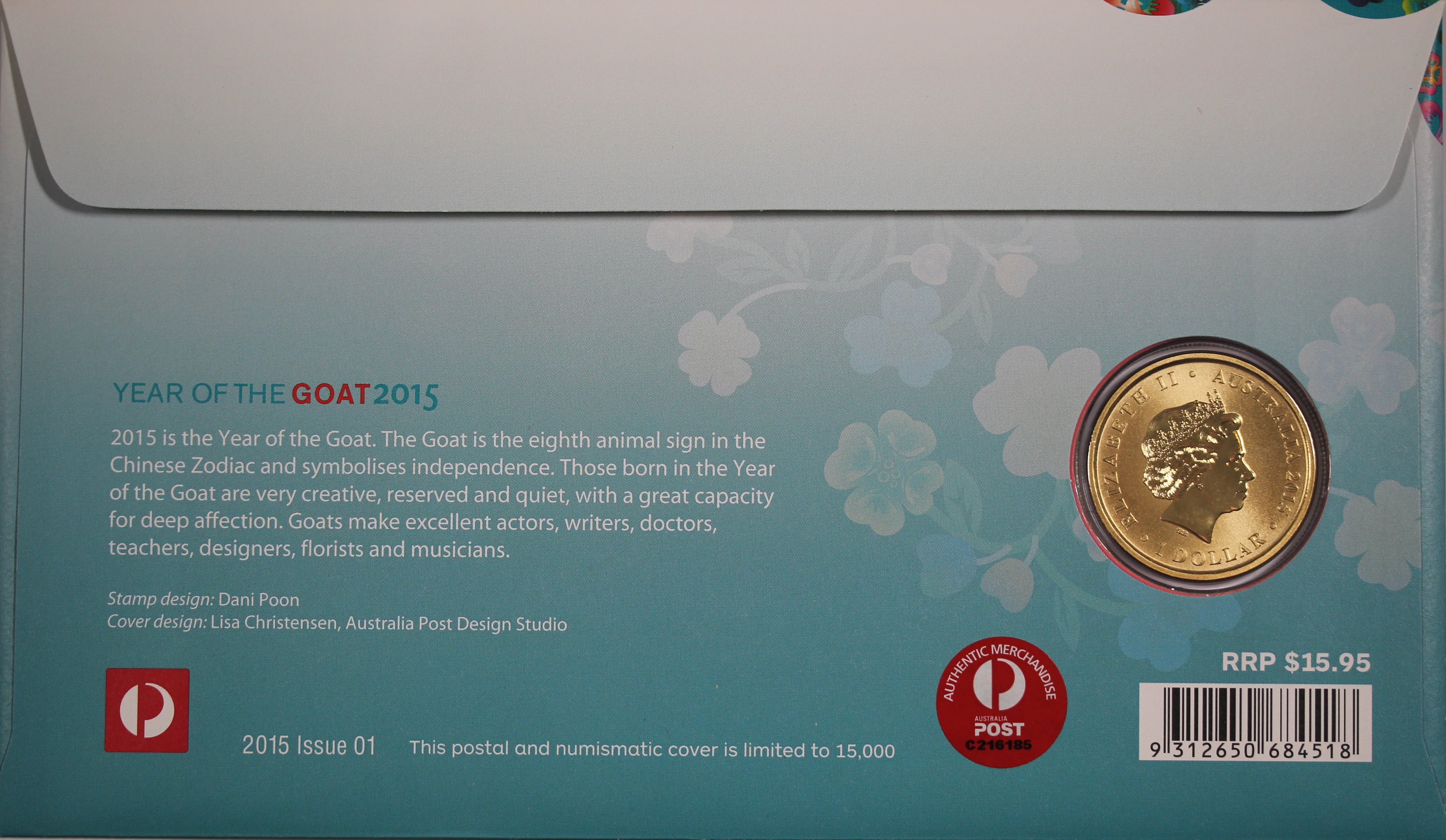 2015 Lunar Year of the Goat $1 PNC - Image 2