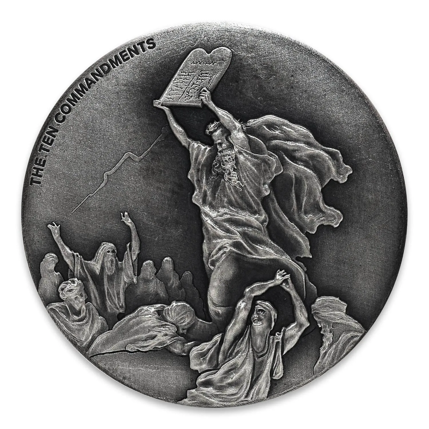 2015 The Ten Commandments 2 oz Silver Antique Coin