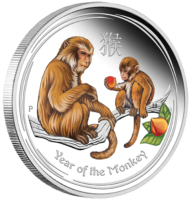 2016 1/2oz Silver Year of the Monkey Coloured Proof Coin - Image 4