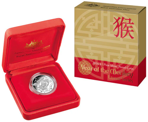 2016 $1 Year of The Monkey Silver Proof Coin - Image 3