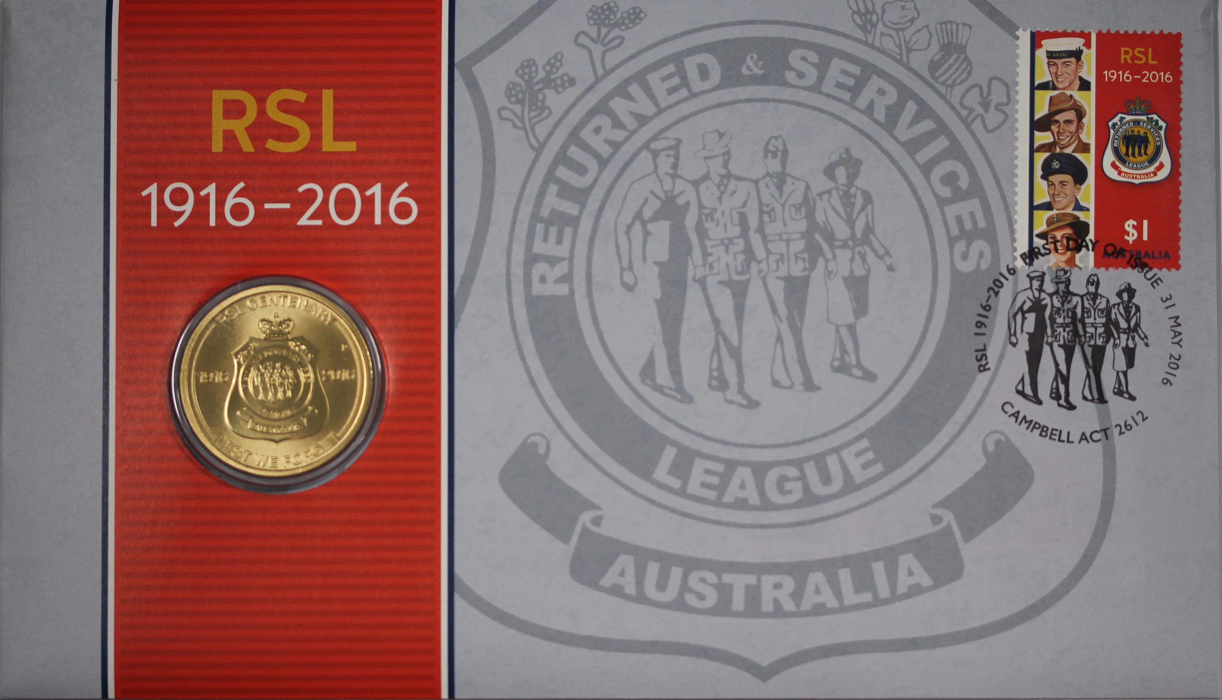 2016 Centenary of RSL Australia $1 PNC