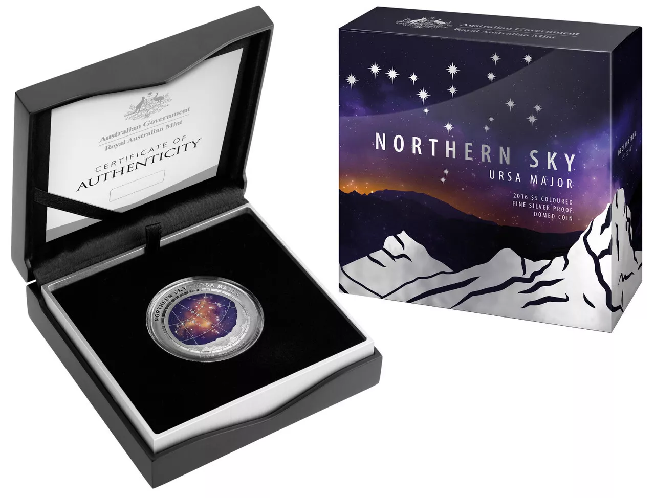 2016 $5 Northern Sky Ursa Major 1oz Silver Coloured Domed Proof Coin - Image 3