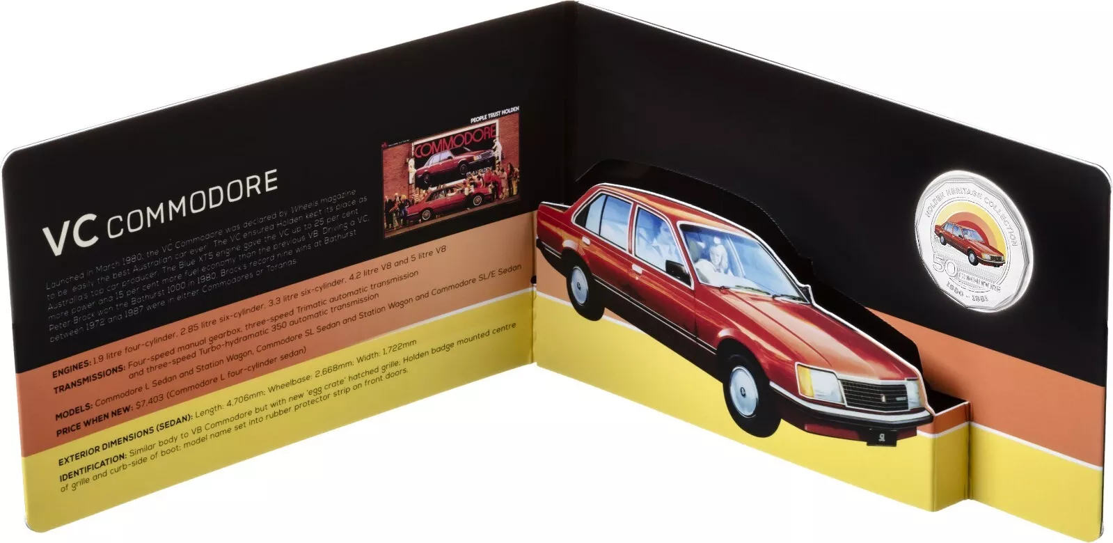 2016 50c Holden VC Commodore Coin in Card - Image 2