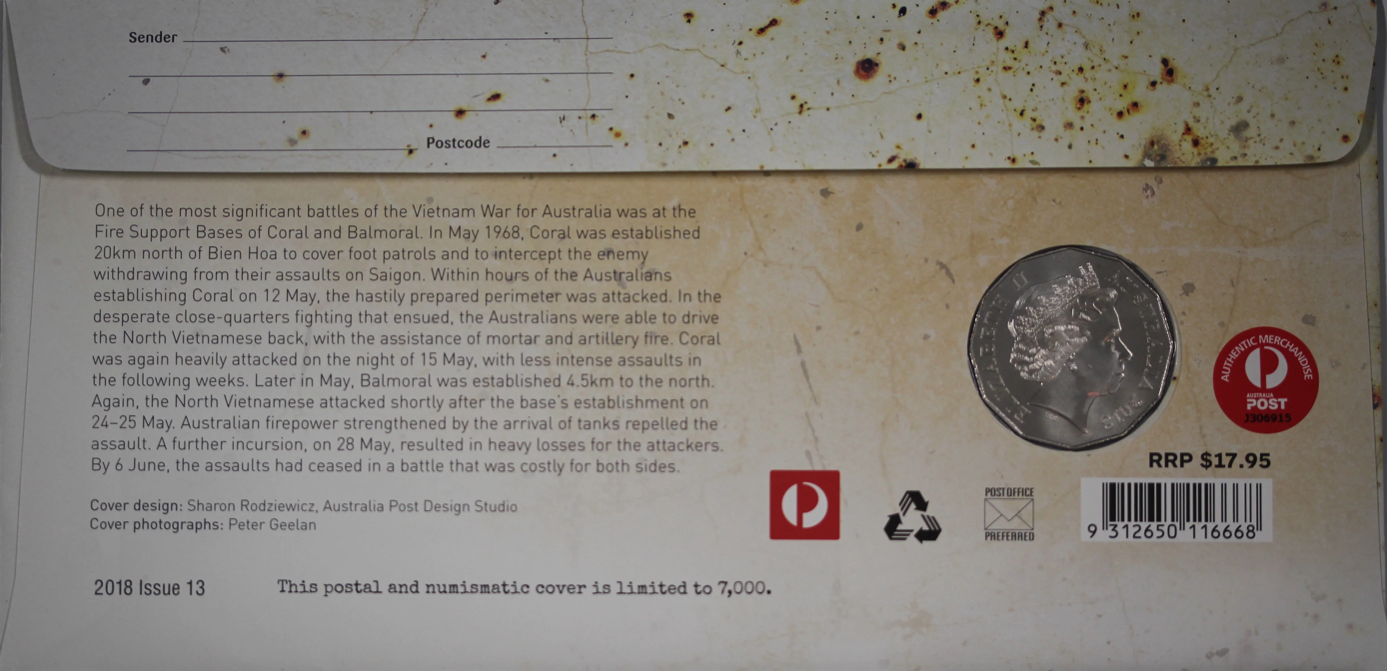 2016 50th Anniversary Battles of Coral and Balmoral 50c PNC - Image 2