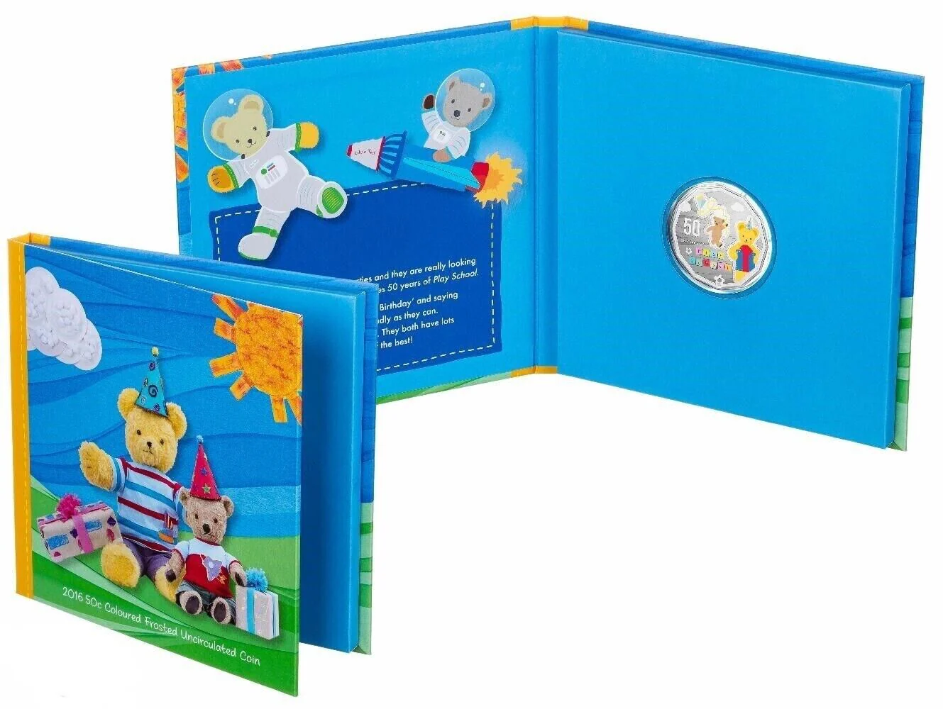 2016 50th Anniversary of Play School 50c Coloured 3 Coin Box Set - Image 3