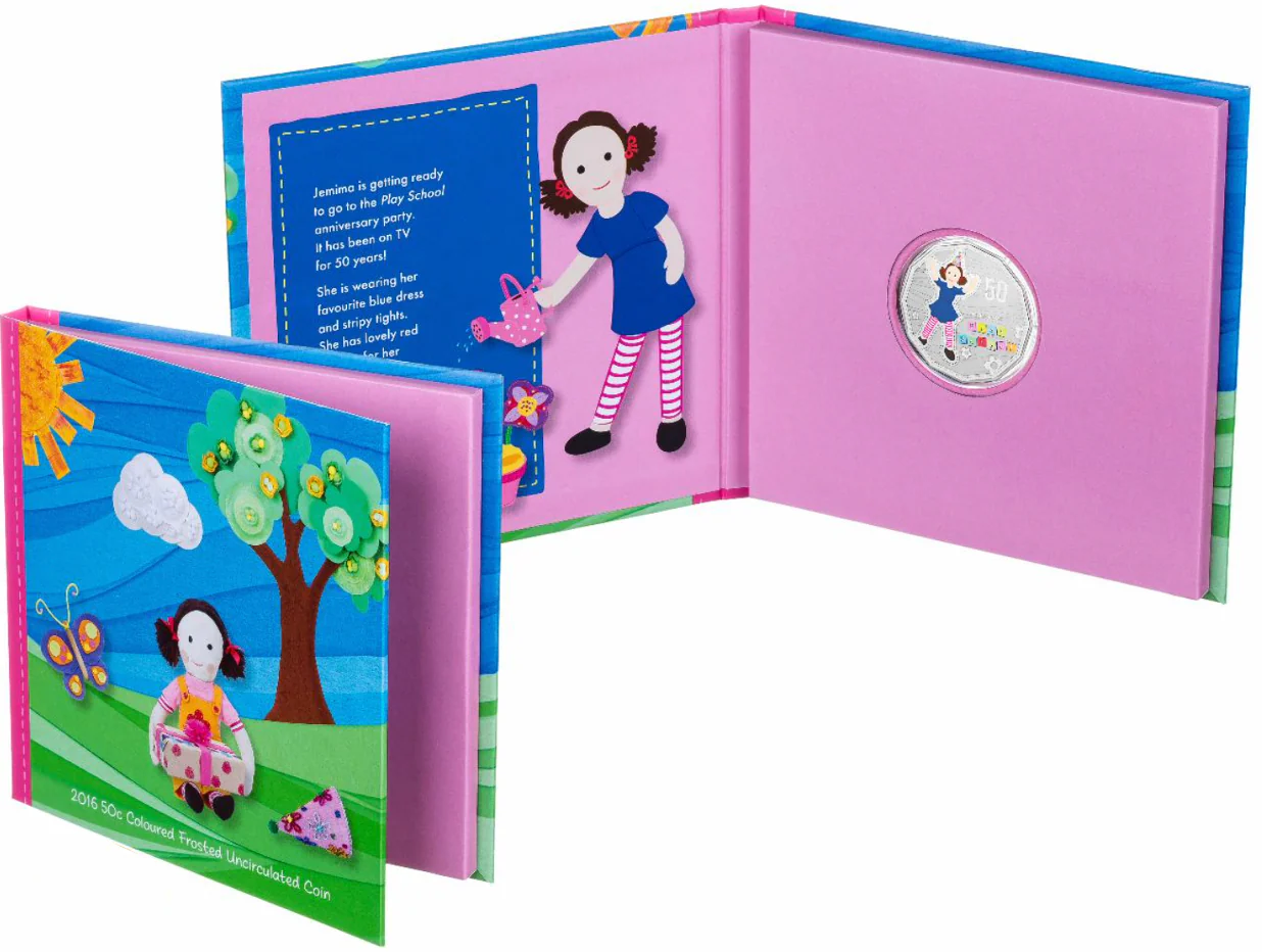 2016 50th Anniversary of Play School 50c Coloured 3 Coin Box Set - Image 4