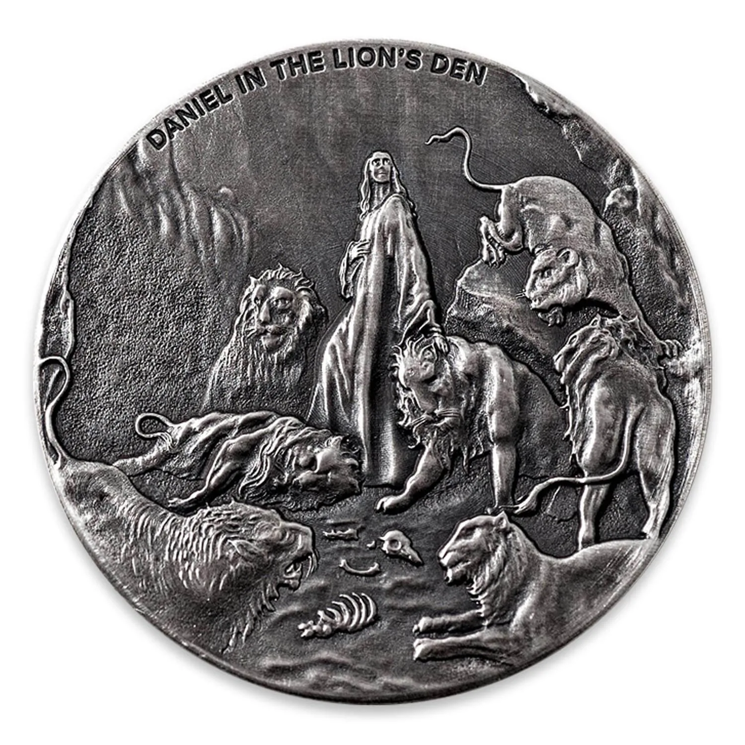 2016 Daniel in the Lion's Den 2 oz Silver Antique Coin