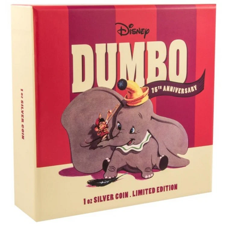 2016 Disney Classics 75th Anniversary of Dumbo 1oz Silver Proof Coin - Image 2