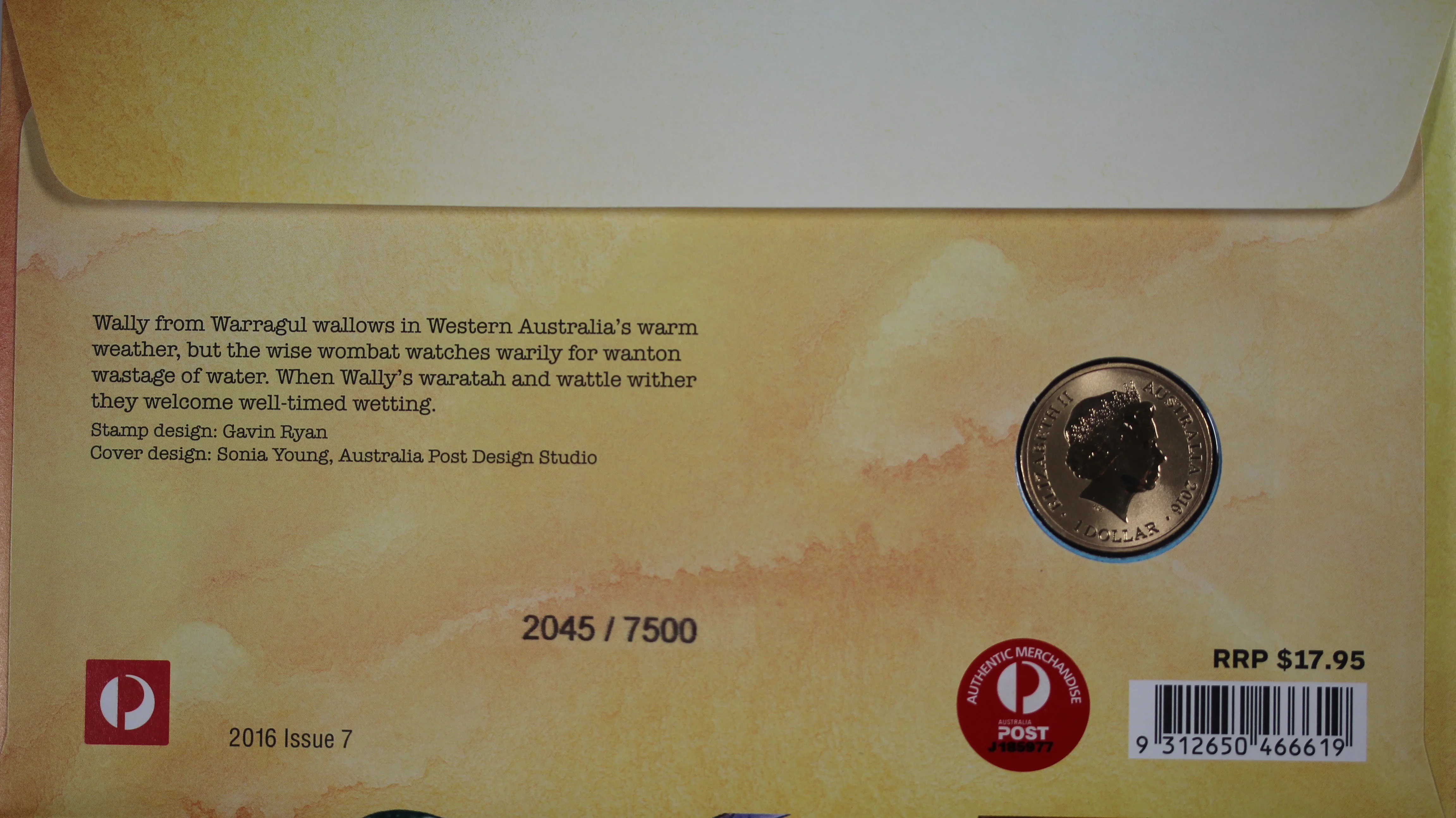 2016 Fair Dinkum Aussie Alphabet 'W' Wombat $1 PNC - Image 2