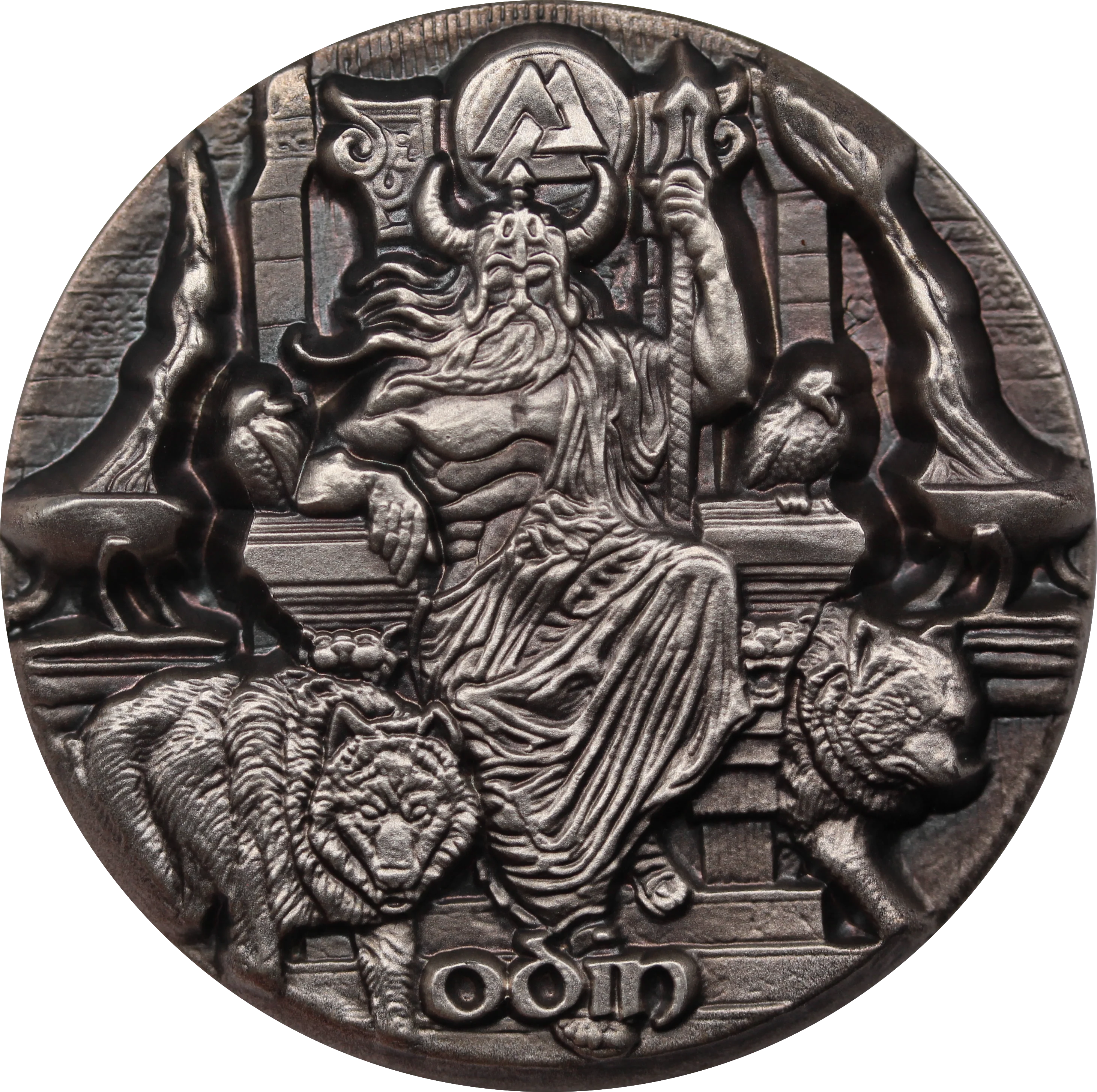 2016 Legends of Asgard Odin 3oz Silver High Relief Coin - Image 2
