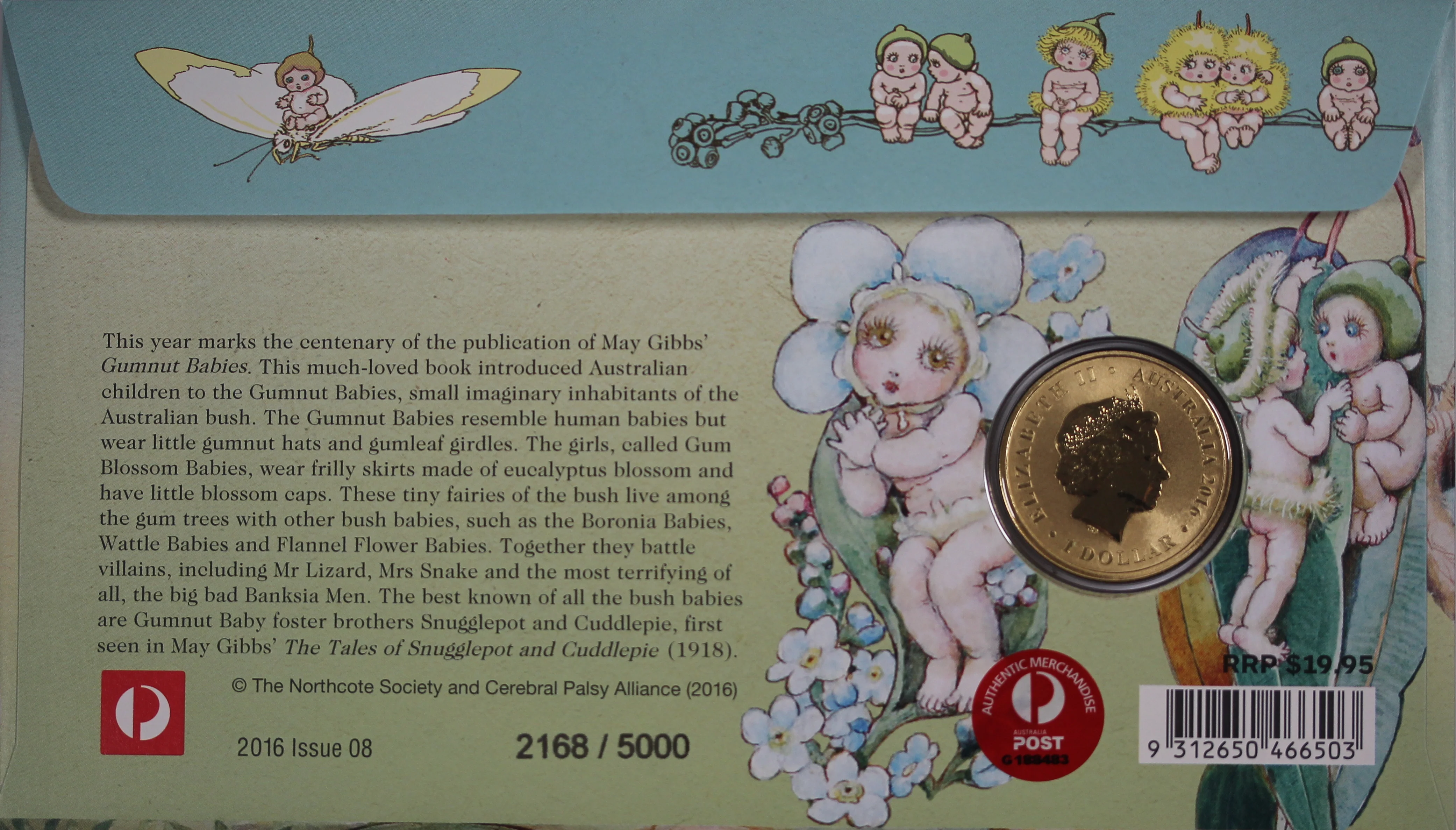 2016 May Gibbs 100 Year Anniversary Gumnut Babies $1 PNC - Image 2
