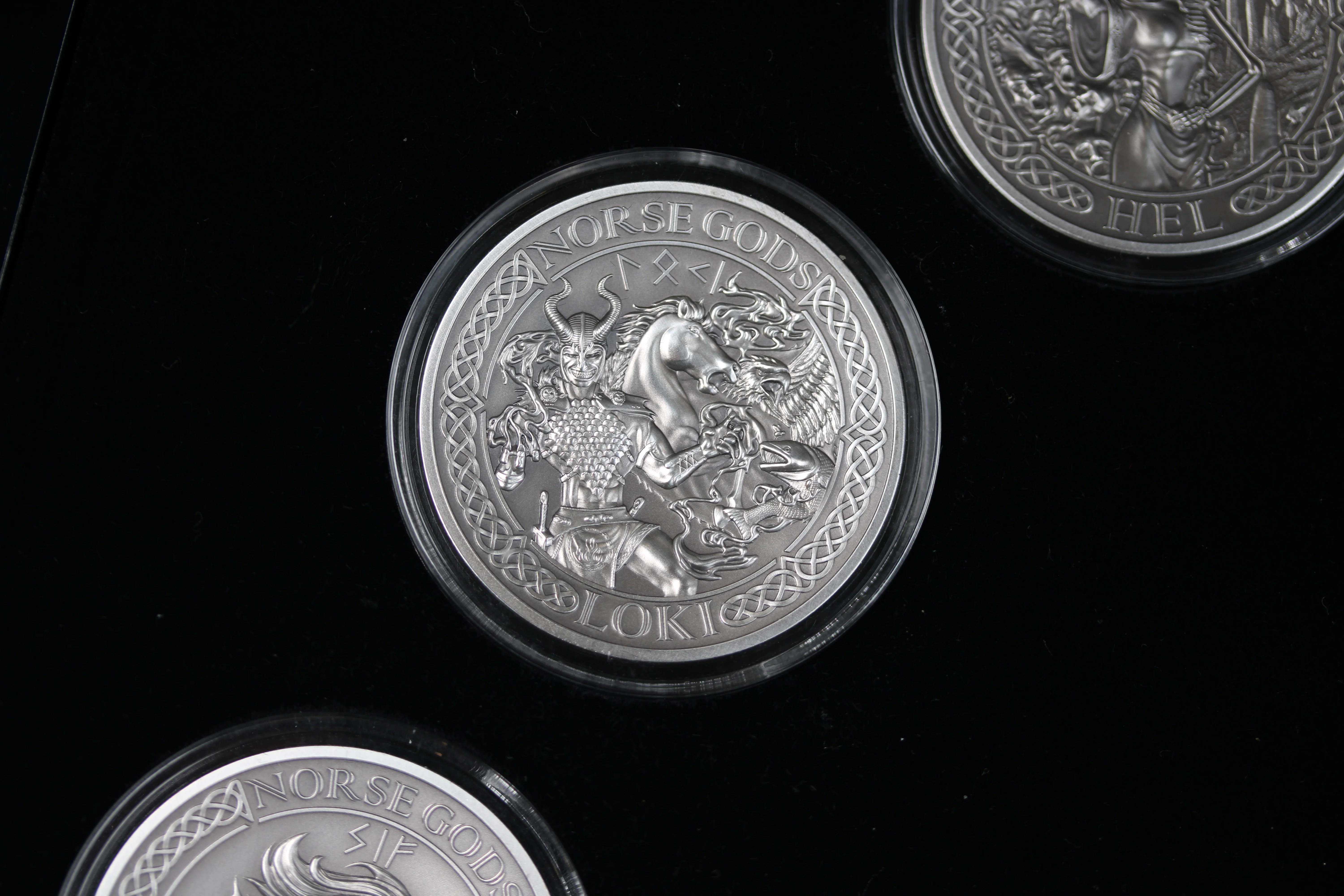 2016 The Norse Gods 9-Coin 2oz Antiqued Silver Set in Box - Image 5