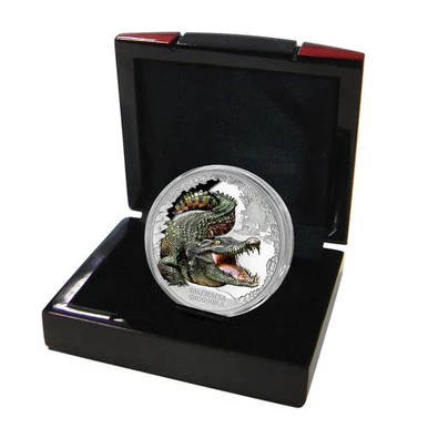 2017 $1 Australia's Remarkable Reptile Saltwater Crocodile 1oz Silver Coloured Proof Coin - Image 2