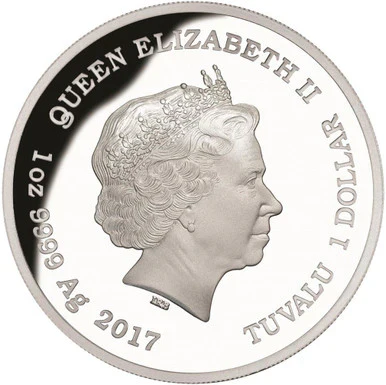 2017 $1 Australia's Remarkable Reptile Saltwater Crocodile 1oz Silver Coloured Proof Coin - Image 3