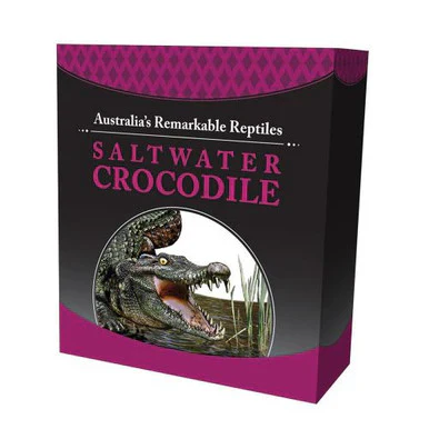 2017 $1 Australia's Remarkable Reptile Saltwater Crocodile 1oz Silver Coloured Proof Coin - Image 4