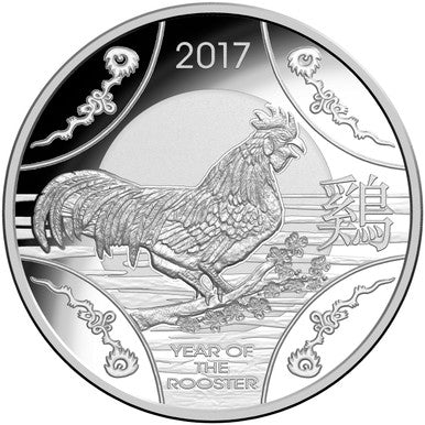 2017 $1 Year of The Rooster Silver Proof Coin - Image 2