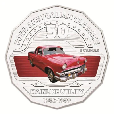2017 50c Ford Classic - 1954 Mainline Coupe Utility UNC Coin in Card - Image 2