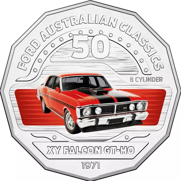 2017 50c Ford Classic - 1971 XY Falcon GT-HO Phrase III UNC Coin in Card - Image 2
