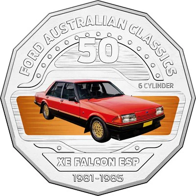 2017 50c Ford Classic - 1982 XE Falcon ESP UNC Coin in Card - Image 2