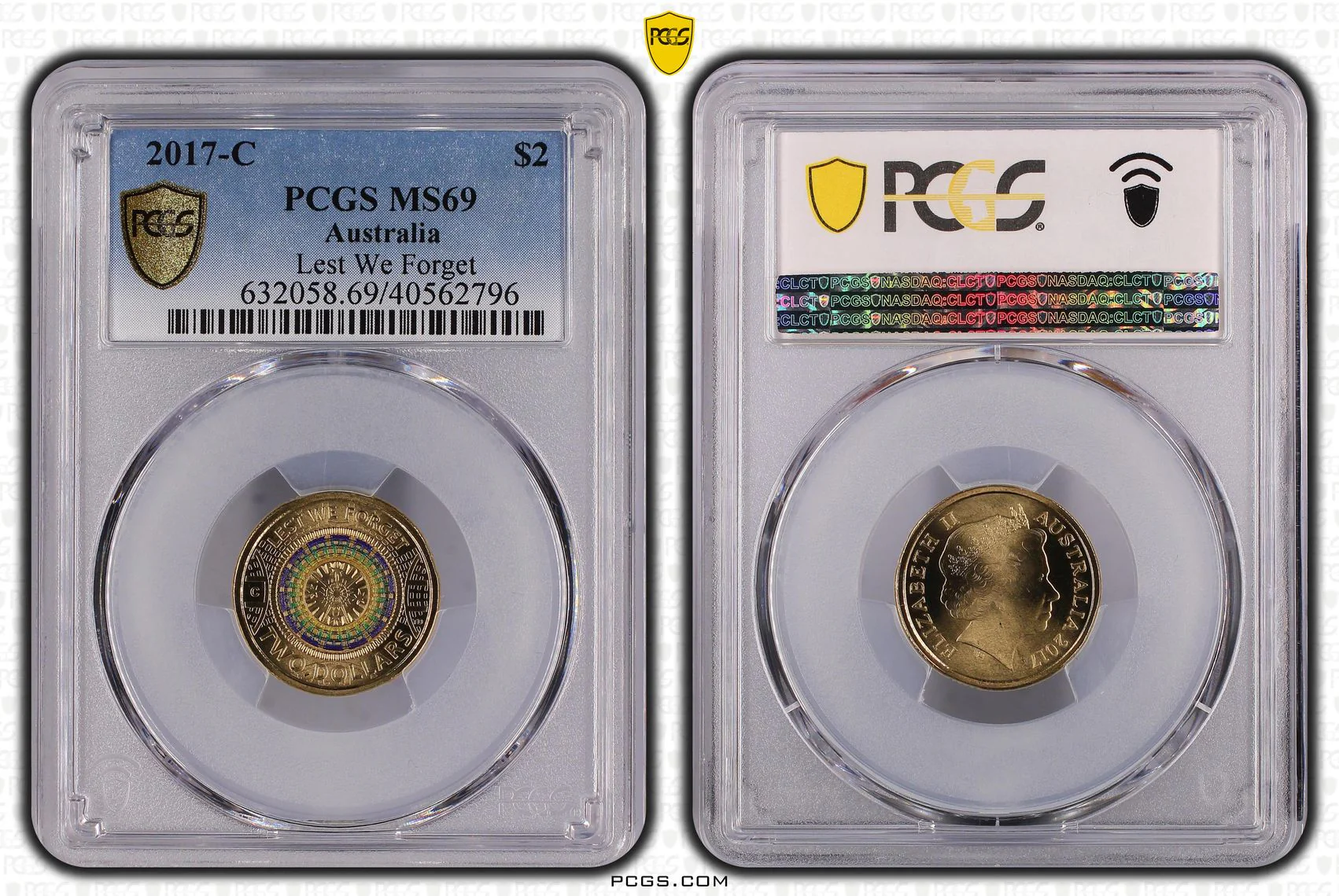 2017 Lest We Forget $2 Coin C mintmark MS69