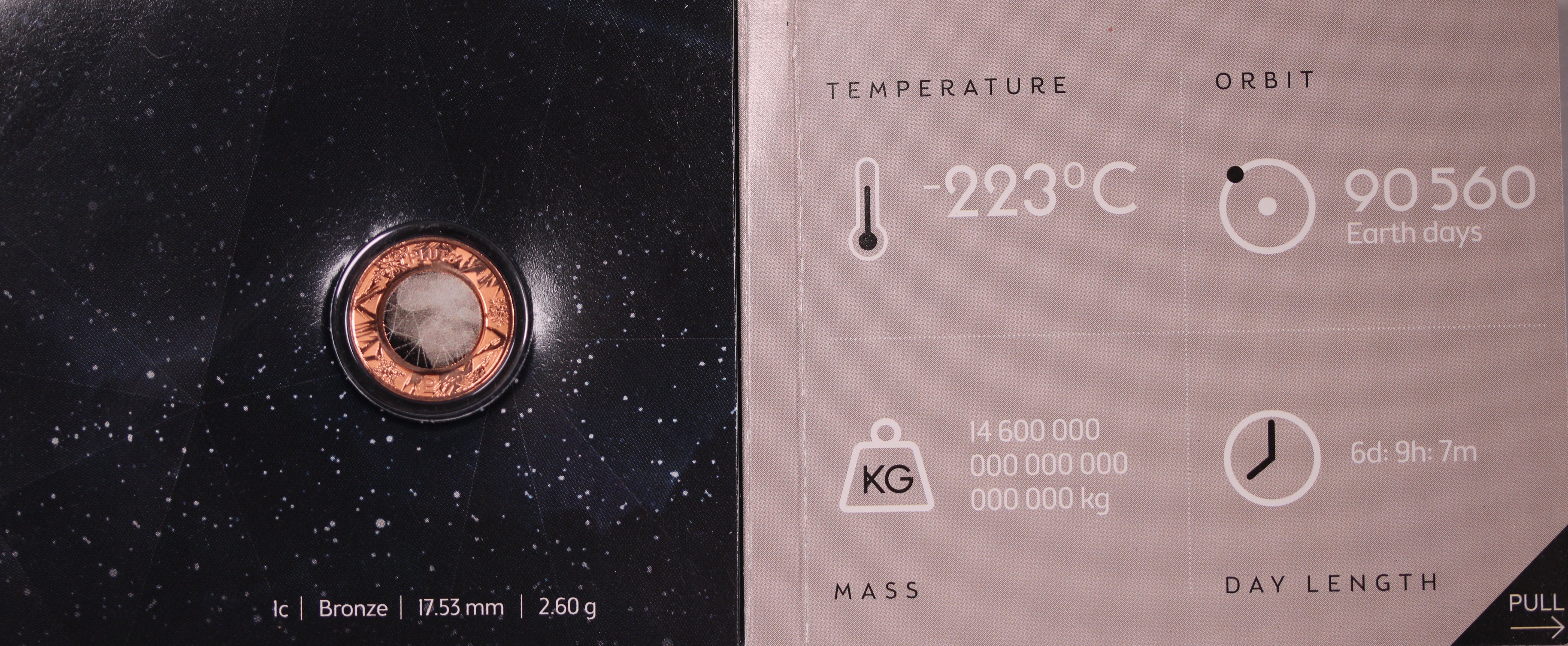 2017 Planetary 1 Cent Pluto Individual Coin in Card - Image 2