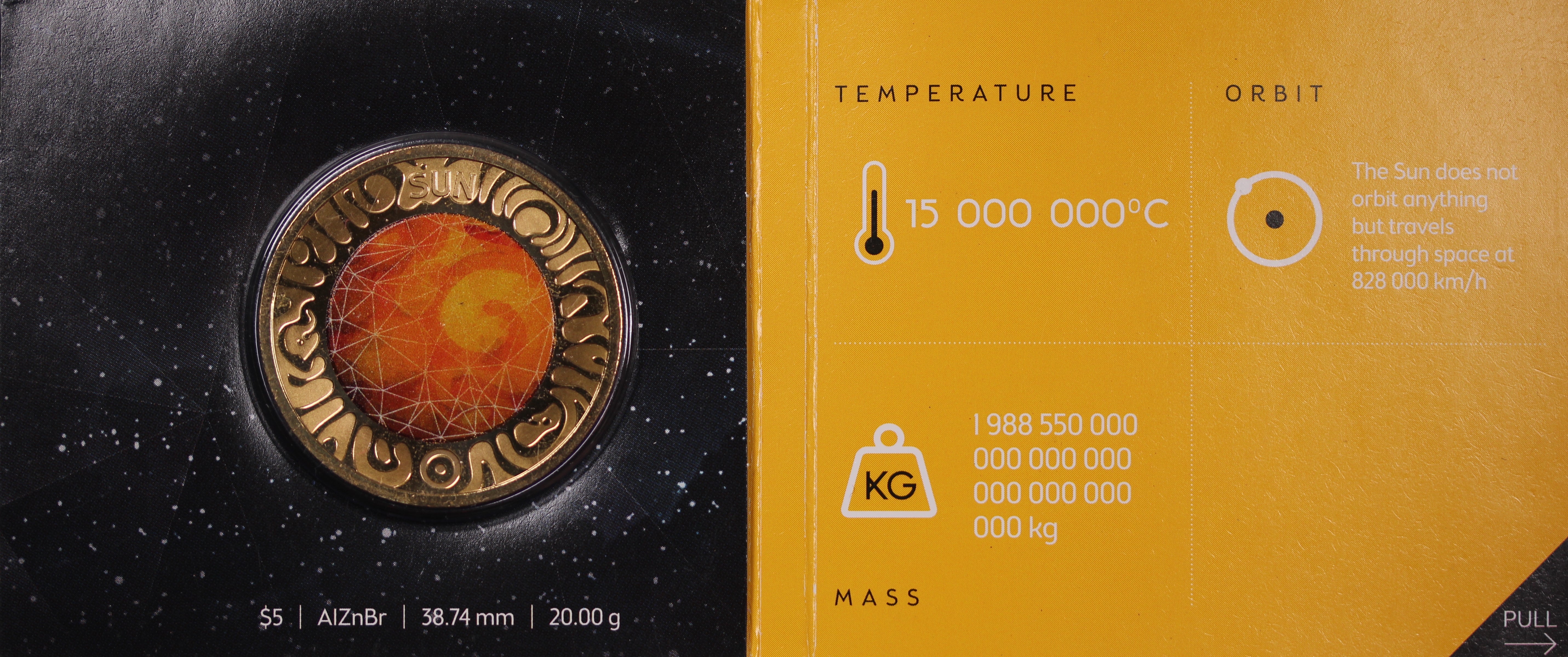 2017 Planetary $5 Sun Individual Coin in Card - Image 2