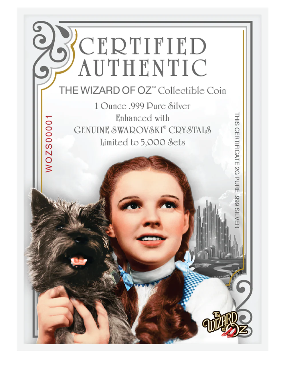 2017 The Wizard of Oz Ruby Slippers 1oz Silver Coin with 13 Genuine Swarovski Crystals - Image 3