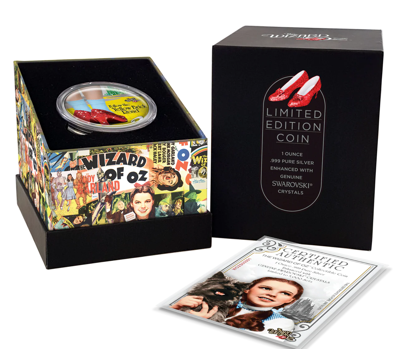 2017 The Wizard of Oz Ruby Slippers 1oz Silver Coin with 13 Genuine Swarovski Crystals - Image 5